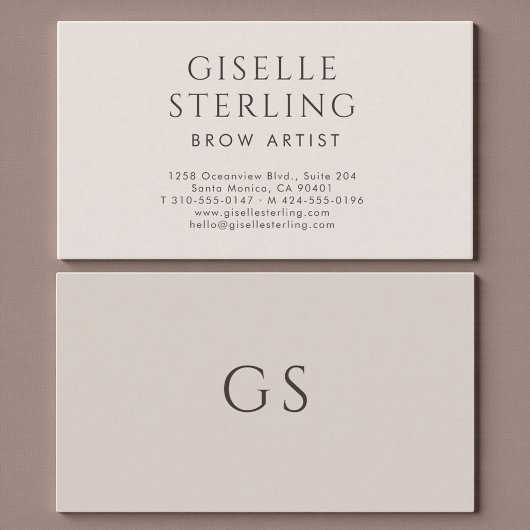 Brow Artist Minimalist Luxury Neutral Modern 名刺