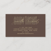 Brow artist modern typography script brown 名刺 (裏面)