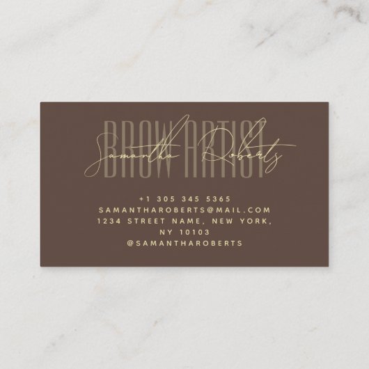 Brow artist modern typography script brown 名刺 (裏面)