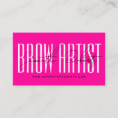 Brow artist modern typography script neon pink 名刺 (正面)