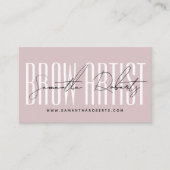 Brow artist modern typography script neutral pink 名刺 (正面)
