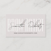 Brow artist modern typography script pink pearl 名刺 (正面)