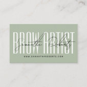 Brow artist modern typography script sage green 名刺 (正面)