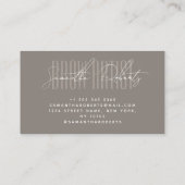 Brow artist modern typography script taupe 名刺 (裏面)