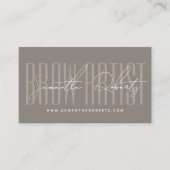 Brow artist modern typography script taupe 名刺 (正面)