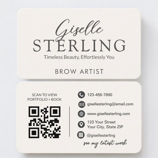 Brow Artist Neutral QR Code 名刺