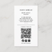 Brow Artist Photo QRコード 名刺 (裏面)