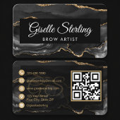 Brow Artist QR Code Black Gold 名刺
