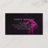 Brow Artist Typography Pink Neon Business Card 名刺 (裏面)