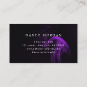Brow Artist Typography Purple Neon Business Card 名刺 (裏面)
