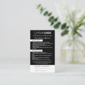 Brow Microblading After Care &アポイントメント 名刺 (スタンド正面)