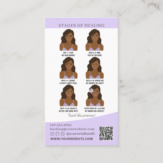 Brow Microblading After Care &アポイントメント 名刺 (裏面)