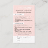 Brow Microblading After Care &アポイントメント 名刺 (正面)