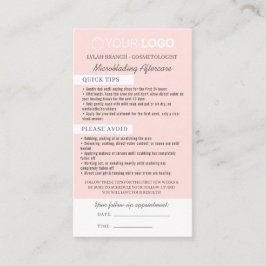 Brow Microblading After Care &アポイントメント 名刺