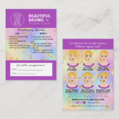 Brow Microblading After Care &アポイントメント 名刺 (正面/裏面)