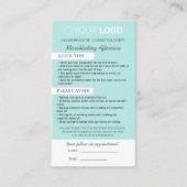 Brow Microblading After Care &アポイントメント 名刺 (正面)