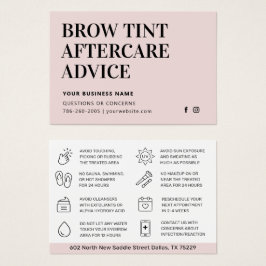 Brow Tint モダン Aftercare Instructionsカード