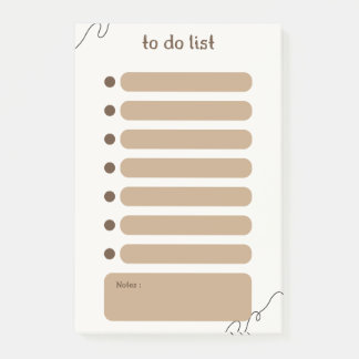 BrownからPost-Itノートのリスト ポストイット