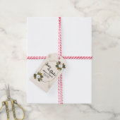 BrownとCreamのフローラ結婚式の日付を保存 ギフトタグ (より糸付き)