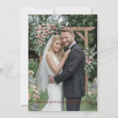 BrownとCreamのフローラ結婚式の日付を保存 招待状 (裏面)