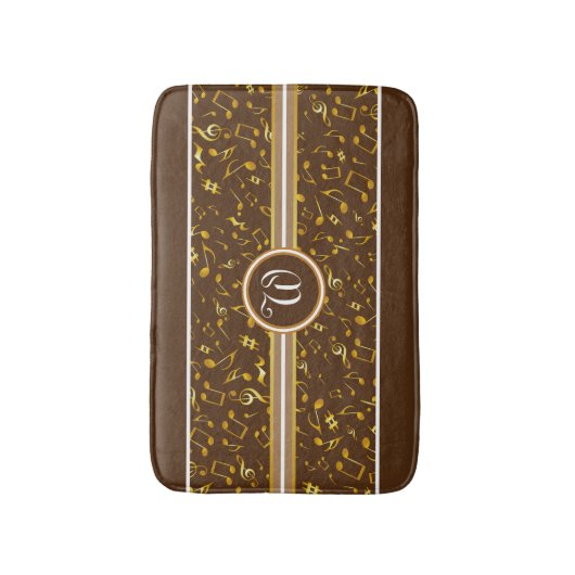 BROWNに関する金ゴールド音楽ノートとクラッシー・モノグラム バスマット (正面縦)