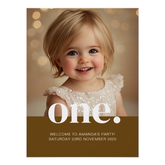 Brownの誕生日写真ポスター ポスター (正面)