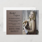 Brownグラデーション'写真の卒業日を保存 案内ポストカード (正面/裏面)