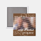 Brown日付の発表写真結婚を保存する マグネット (正面/裏面)