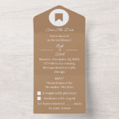 Brown日付招待状をすべて1つ保存 オールインワン招待状 (内側)