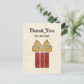 Brown素朴とYellow Thank You For the Gift ポストカード (スタンド正面)
