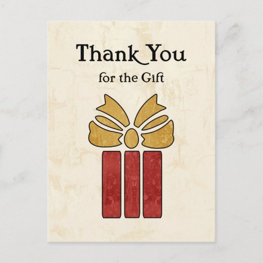 Brown素朴とYellow Thank You For the Gift ポストカード (正面)