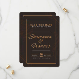 Brown オーガニック Save The Date Card招待状 セーブザデート