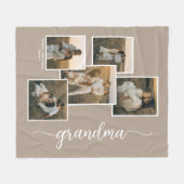 Brown カスタマイズ Grandkid Grandkid 5フォトコラージュ フリースブランケット (正面(横))