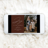 Brown モダン Joy to the World写真 シーズンカード