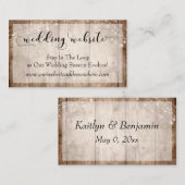 Brown 素朴 Wood淡い色の、のWebサイ結婚ト エンクロージャーカード (正面/裏面)