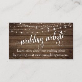 Brown 素朴 Wood & Light StringsのWebサ結婚イト エンクロージャーカード