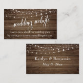 Brown 素朴 Wood & Light StringsのWebサ結婚イト エンクロージャーカード (正面/裏面)