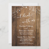 Brown 素朴 Wood & Lightsと祝Us 招待状 (正面)