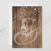 Brown 素朴 Wood & Lightsと祝Us 招待状 (裏面)