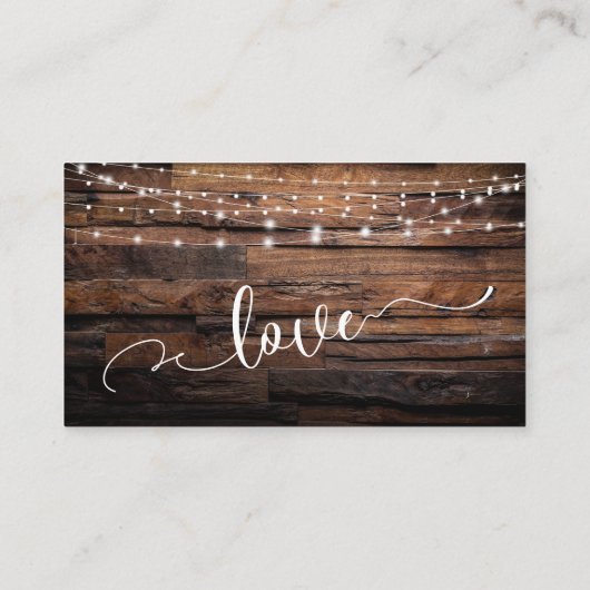 Brown 素朴 Wood & Lightsのギフト結婚登録 エンクロージャーカード (裏面)