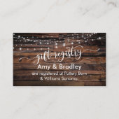 Brown 素朴 Wood & Lightsのギフト結婚登録 エンクロージャーカード (正面)