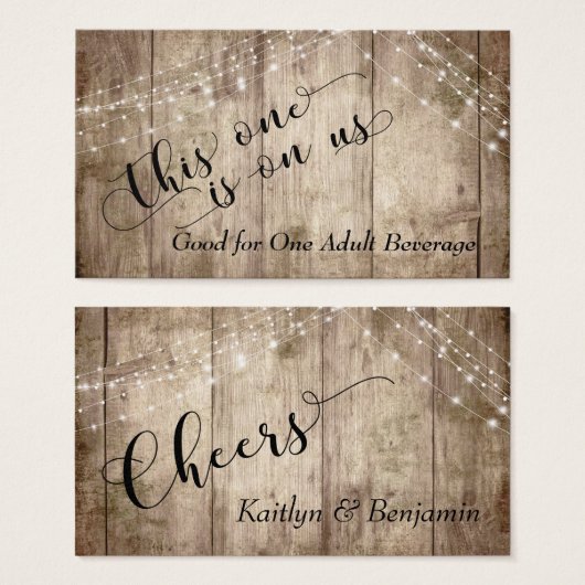 Brown 素朴 Wood、Lights Drinkチケット付き (正面&裏面)