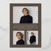 Brown 2026 Modern 4 Photo Graduation Gold 箔招待状 (裏面)