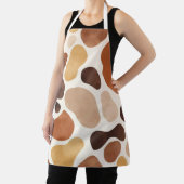Brown Abstract Organic Shapes Print All-Over Print エプロン (インサイチュ)