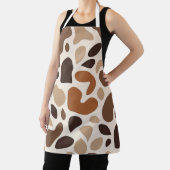Brown Abstract Organic Shapes Print All-Over Print エプロン (インサイチュ)