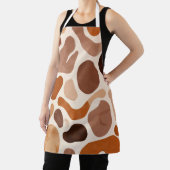 Brown Abstract Organic Shapes Print All-Over Print エプロン (インサイチュ)