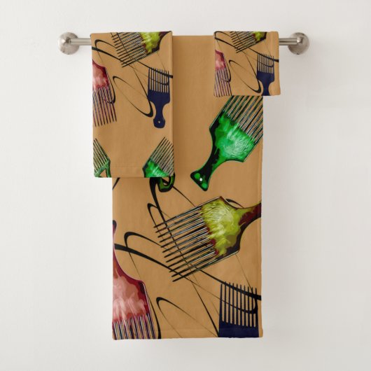 Brown Afro comb バスタオルセット (インサイチュ)