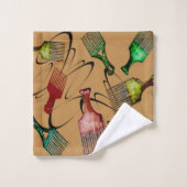 Brown Afro comb バスタオルセット (ウォッシュタオル)