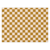 Brown and beige checkerboard pattern テーブルクロス (正面(横))