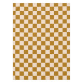Brown and beige checkerboard pattern テーブルクロス (正面)